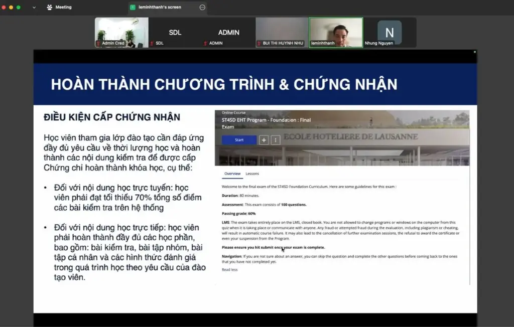 Lớp học trực tuyến dành cho các học viên tại Tp. HCM